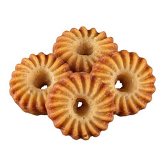 Traditional Indonesian kue cucur fried cake with palm sugar flavor, round flat shape and caramelized texture, isolated on transparent background.
