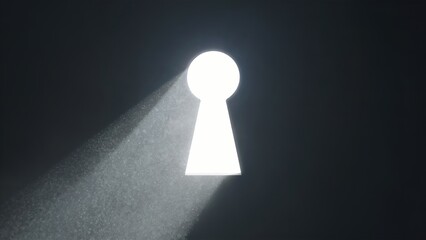 Bright Light Beam Shining Through Keyhole