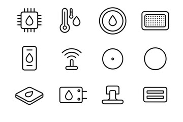 Environmental icon ventilation vector chip humidity sensor humidifier antenna reset smart