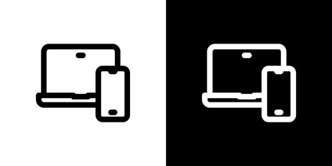 パソコンとスマホのアイコン（ベクター）