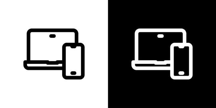 パソコンとスマホのアイコン(ベクター) - Powered by Adobe