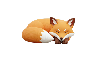 Cute Sleeping Fox Character