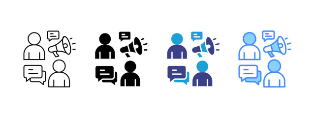 Word Of Mouth  icon set multiple style collection