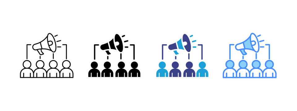 Public Relations icon set multiple style collection