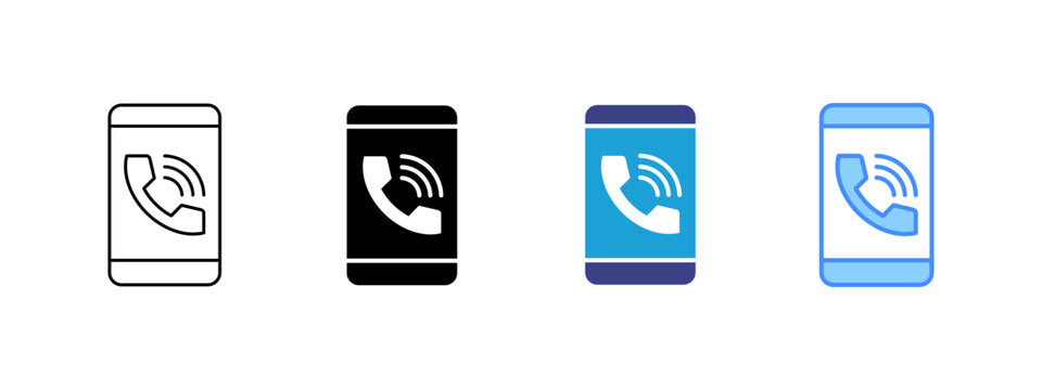 Mobile Phone icon set multiple style collection