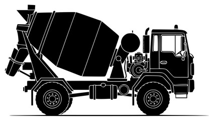 black silhouette of a dump truck on a , black, silhouette, truck, against transparent background © Guli Studio