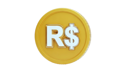 Golden Brazilian Real Coin