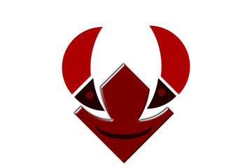 demon evil logo flat modern