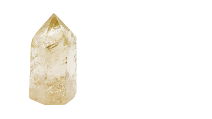 シトリン 黄水晶ポイント マクロ撮影 背景透過