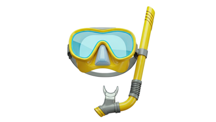 Yellow Snorkel Mask and Tube Set