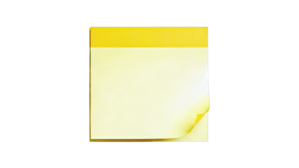 Yellow Sticky Note Pad with Curved Corner