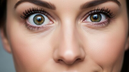 Obraz premium Intense gaze with wide open captivating eyes showing deep emotion and vibrant irises