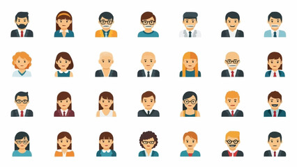 Collection of Diverse People Avatars for User Profiles.