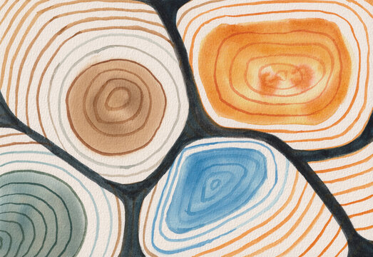 Abstract Watercolor Garden Stones Texture