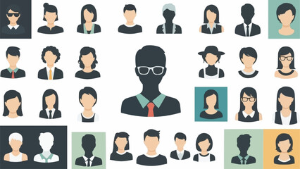 Collection of Diverse People Icons and Avatars.