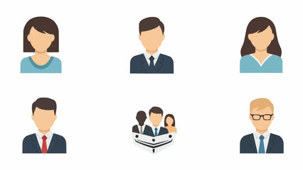 Collection of diverse professional business people avatars.