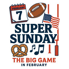 Super Sunday American Football Big Game February