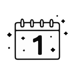 vector illustration of a calendar on day one