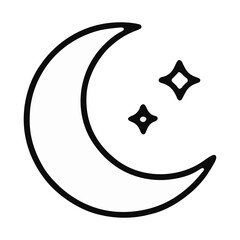 vector illustration of a moon with stars