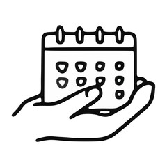 vector illustration of a calender on hand