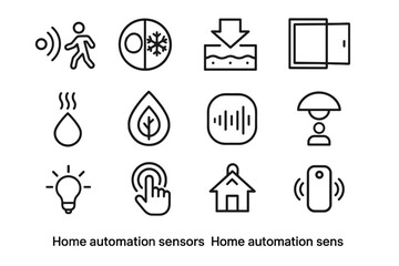 Fototapeta premium Vector status reader smart icon sensing dome proximity touch light sensor home