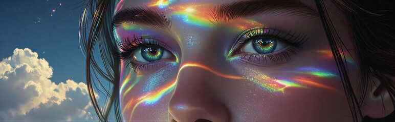 Enchanting Eyes with Rainbow Reflections