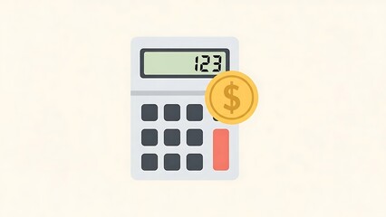 A hand using an electronic calculator keypad on a white office table to calculate financial tax numbers and business currency for bank accounting and money management