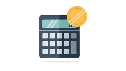 A hand uses an electronic keypad on a white calculator to calculate financial numbers and business currency for banking and accounting