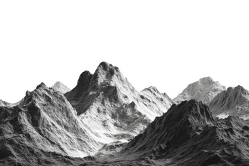 Obraz premium Dramatic Black And White Mountain Range With Sharp Peaks And Deep Valleys mountains mountainrange