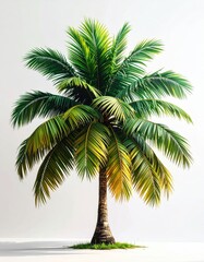 Obraz premium Lush tropical palm tree with vibrant green fronds