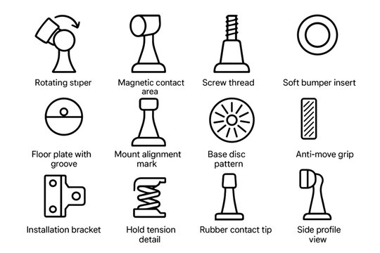 Tip vector contact rubber mark bumper icon head stopper side plate door