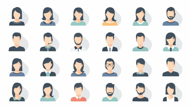 Collection of diverse user profile icons representing people.