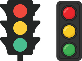 Traffic Control Light Icon &ndash; Red, Yellow and Green Flat Signal for Apps and Websites