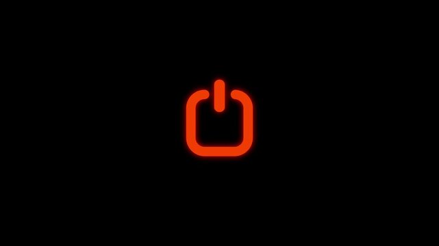 Power button icon animation.  Switch power on off button icon animation.  Technology reset power button animation.