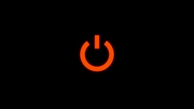 Power button icon animation.  Switch power on off button icon animation.  Technology reset power button animation.
