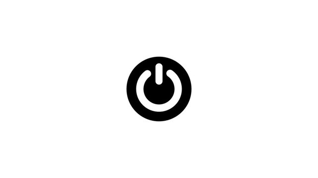 Power button icon animation.  Switch power on off button icon animation.  Technology reset power button animation.