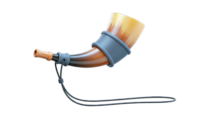3D Render of a Viking Drinking Horn with Strap