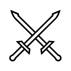 Minimalist crossed swords medieval combat vector icon