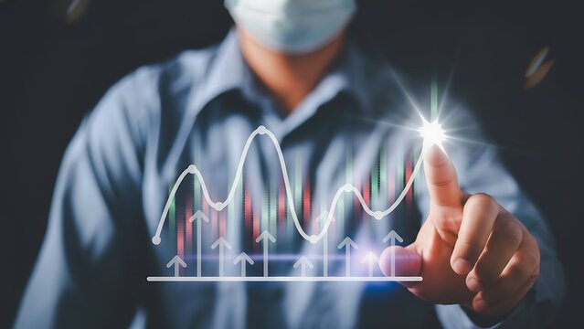 Analyzing market trends a professional interacting with financial data visualization - Powered by Adobe