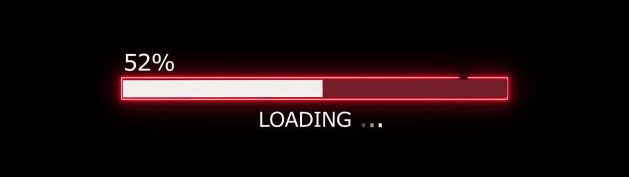 75% loading bar icon diagrams Info graphics animation. Neon loading pie chart background video.