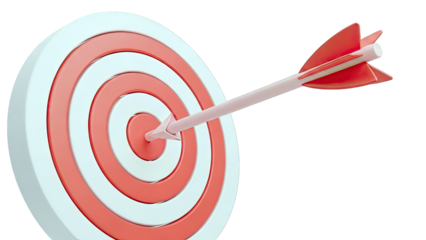 Arrow hitting bullseye on a target