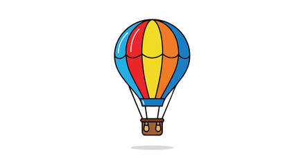 Fototapeta premium Vibrant cartoon hot air balloon soaring gracefully, depicting freedom and delightful aerial adventures for cheerful exploration and memorable skies