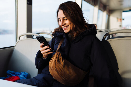 Smiling While Traveling By Ferry