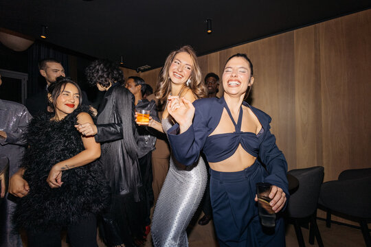 Dancing at party