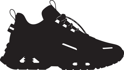 Vector illustration of sport shoes isolated on a white background featuring a digital circuit board pattern and tech line art for a modern engineering concept design