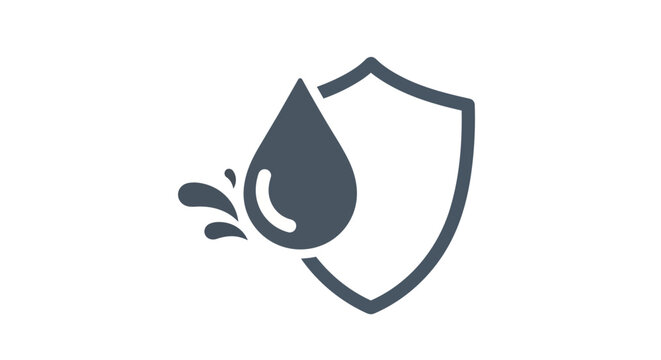 Ultimate liquid resistance emblem representing unparalleled water repellency and environmental safeguarding, an innovative design for durable