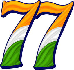 77th Republic Day Tricolor Typography Design