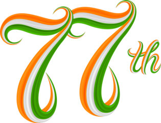 77th Republic Day Tricolor Typography Design