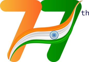 77th Republic Day Tricolor Typography Design