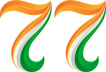 77th Republic Day Tricolor Typography Design